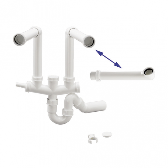 Blanco Łącznik 2x3,5" / 1x3,5" + 1x1,5" z syfonem sztywnym