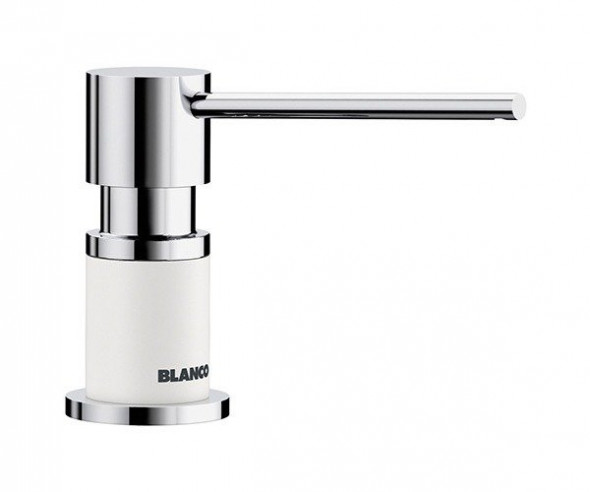 Dozownik do płynu do naczyń Blanco Lato Silgranit-Look biały chrom dozownik detergentu o nowoczesnym wzornictwie do kuchni