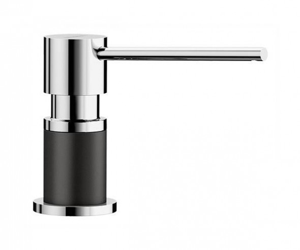 Dozownik do płynu do naczyń Blanco Lato Silgranit-Look czarny chrom dozownik detergentu o nowoczesnym wzornictwie do kuchni