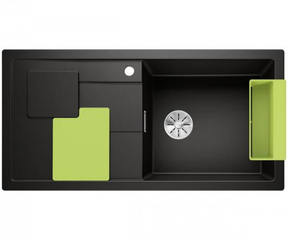 Blanco Sity XL 6 S Silgranit PuraDur czarny zlewozmywak z akcesoriami kiwi