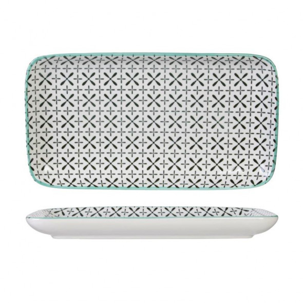 Ceramiczna taca Membre białoczarna