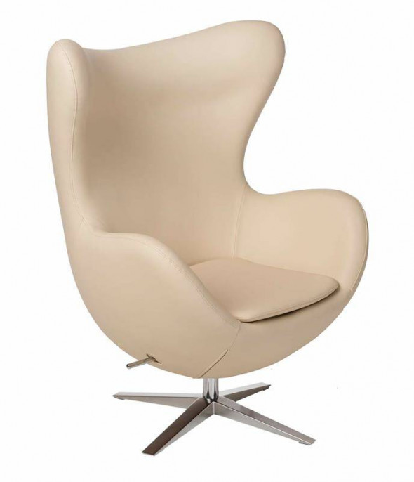 D2.Design Jajo Soft skóra ekologiczna beżowy fotel