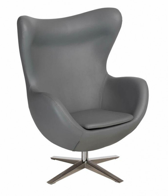 D2.Design Jajo Soft skóra ekologiczna szary fotel