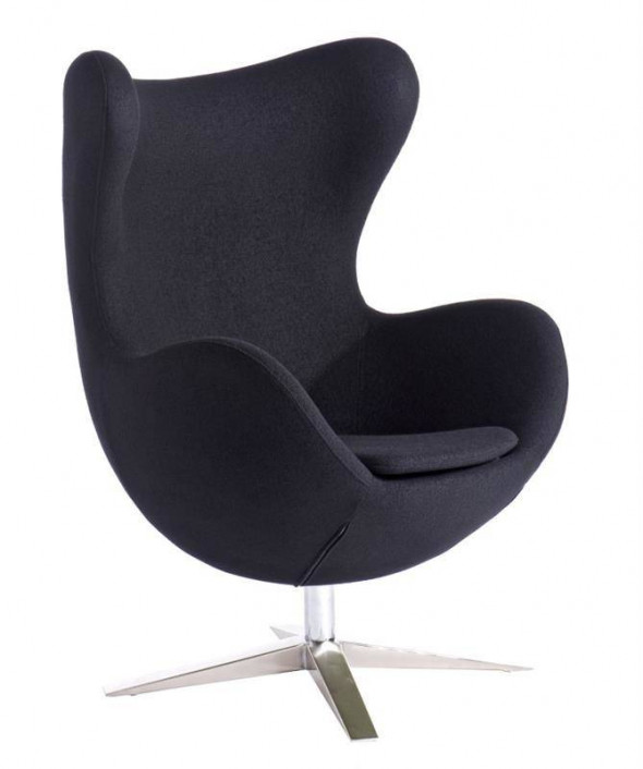 D2.Design Jajo Soft wełna czarny fotel