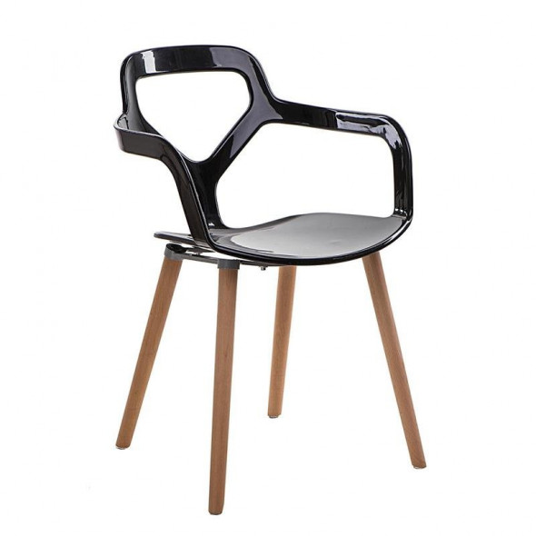 D2.Design Nox Wood czarne krzesło