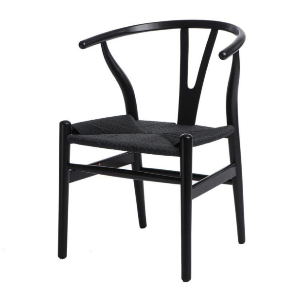 D2.Design Wicker drewniane czarne krzesło