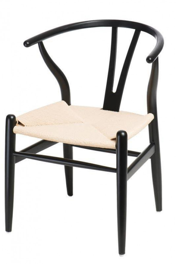 D2.Design Wicker naturalne czarne krzesło