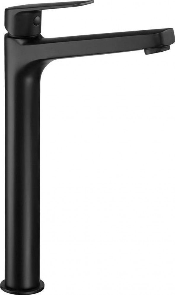 Deante Jasmin Nero bateria umywalkowa z podwyższonym korpusem bez zamknięcia odpływu