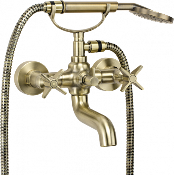 Deante Temisto z kompletem natryskowym ścienna bateria wannowa