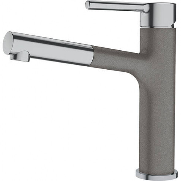 Franke Centro pull-out kamienny szary/stal optyczna bateria kuchenna