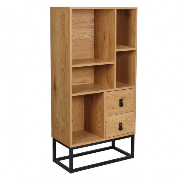 Intesi Abbott dąb/czarny regał