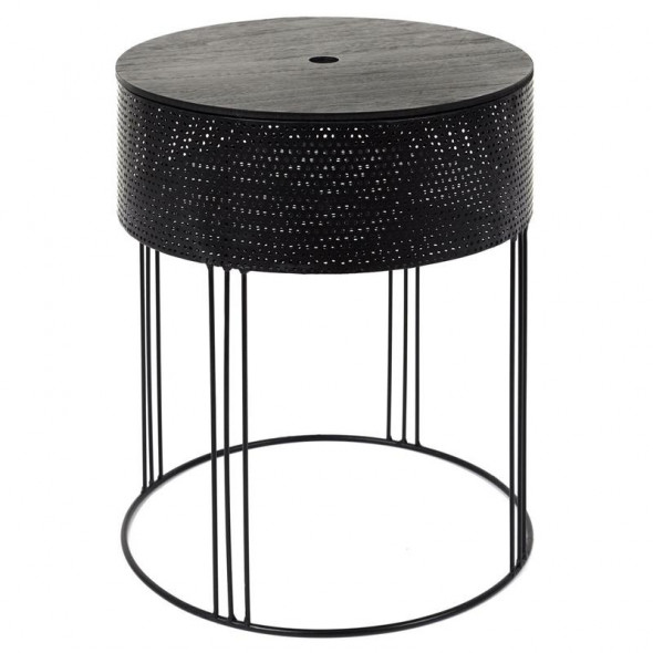 Intesi Burca okrągły czarny stolik