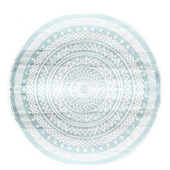 Intesi Melman 150x150 cm biało-niebieski zmywalny dywan