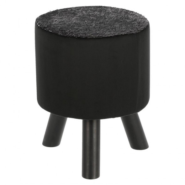 Intesi Sequin czarno srebrny stołek