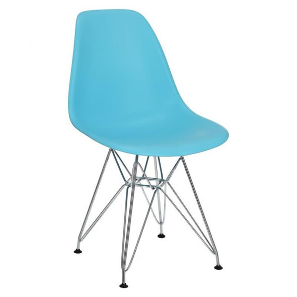 Krzesło P016 PP ocean blue, chromowane nogi
