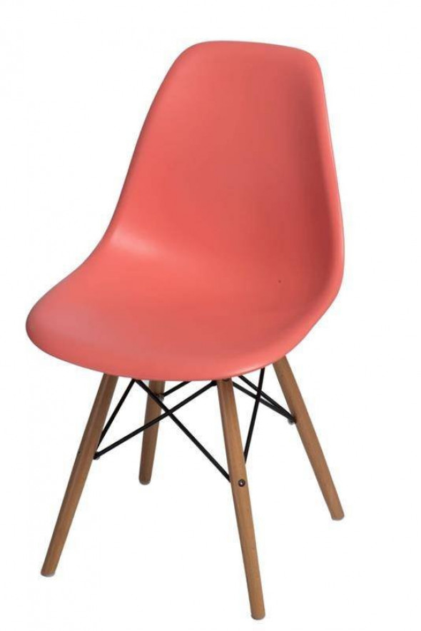Krzesło P016W PP dark peach, drewniane nogi