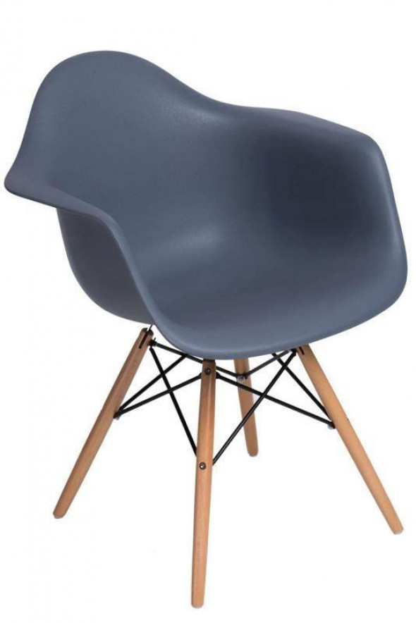 Krzesło P018W PP dark grey, drewniane nogi