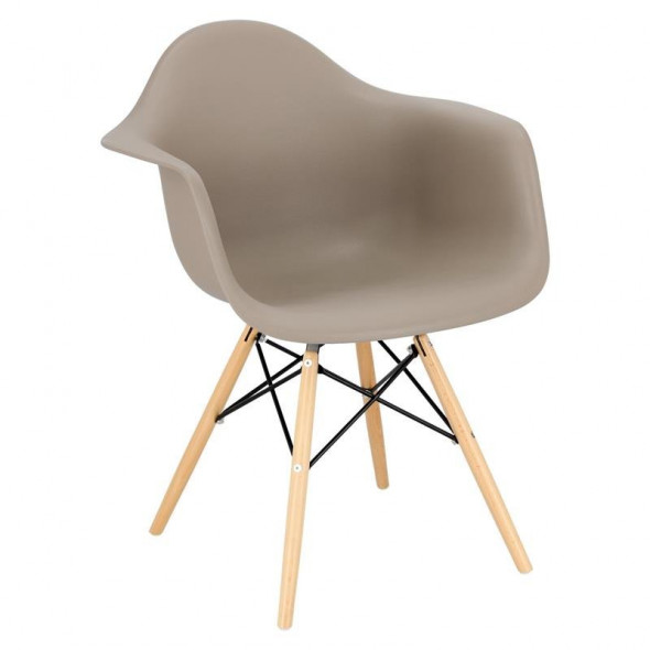 Krzesło P018W PP mild grey, drewniane nogi