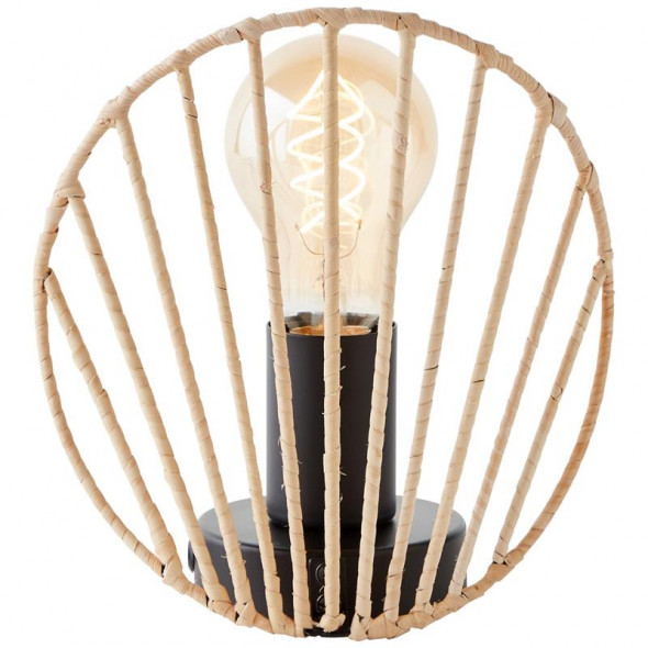 Lampa stojąca Brilliant czarnanaturalny stołowa