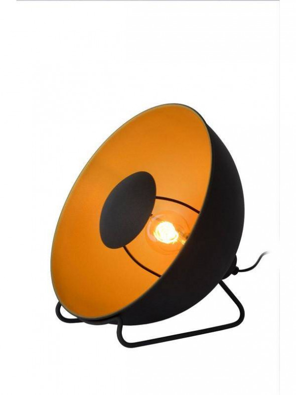 Lampa stojąca Lucide ALVARO czarno złota mosiądz stołowa