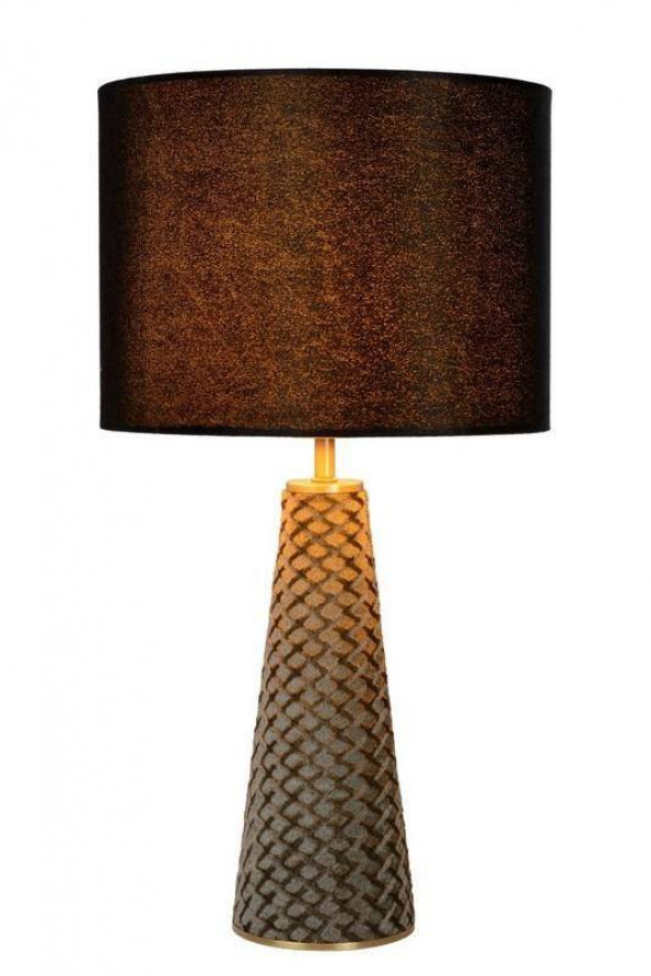 Lampa stojąca Lucide EXTRAVAGANZA VELVET czarno szara stołowa