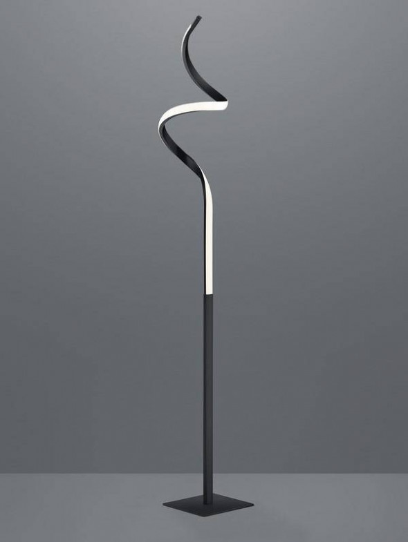 Lampa stojąca RL COURSE Wbudowany ściemniacz czarny matbiała podłogowa