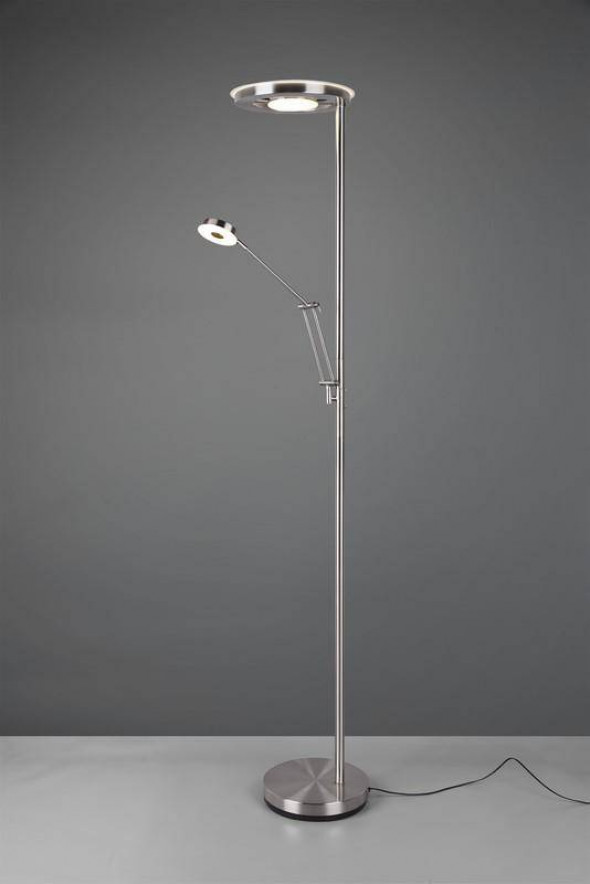 Lampa stojąca Trio BARRIE Regulowana barwa światła Wbudowany ściemniacz nikiel matczarna podłogowa