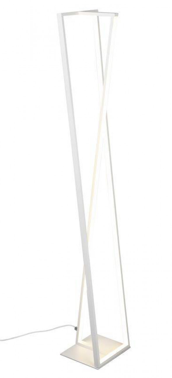 Lampa stojąca Trio biała mat Wyłącznik nożny Wbudowany ściemniacz Regulowana barwa światła podłogowa