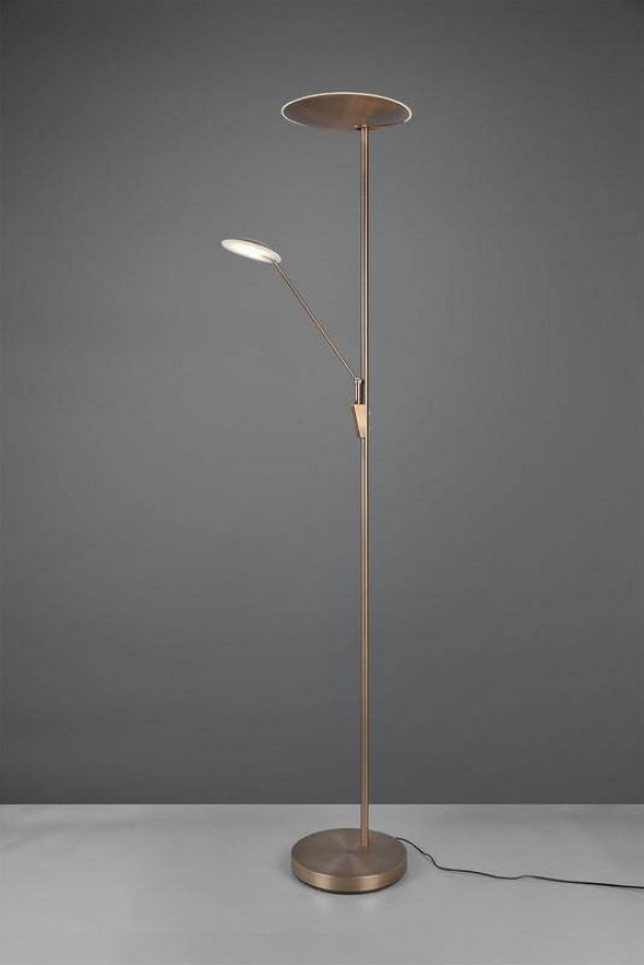 Lampa stojąca Trio EDMONTON Regulowana barwa światła Wbudowany ściemniacz mosiądzczarna podłogowa
