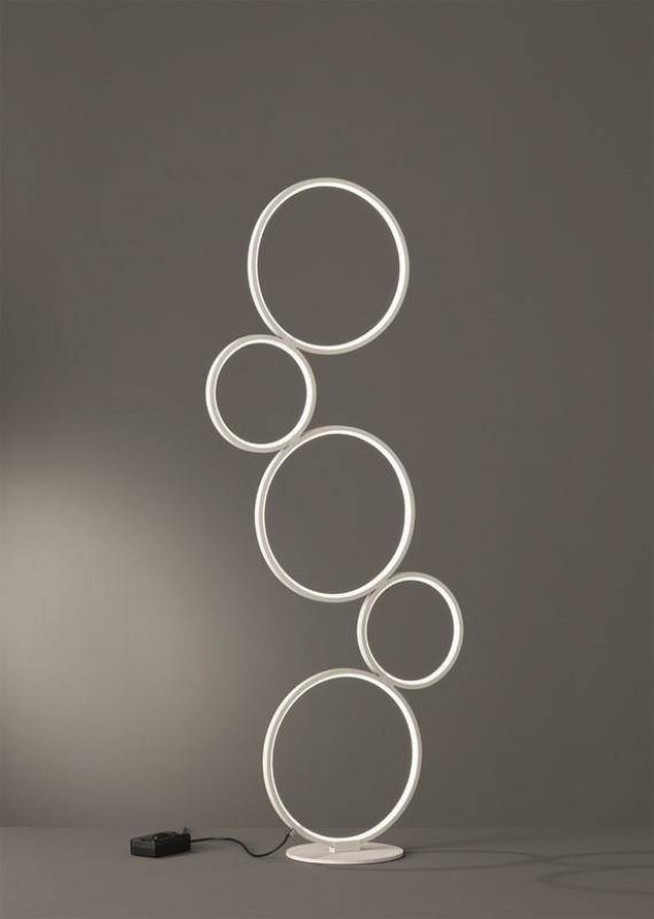 Lampa stojąca Trio RONDO Wbudowany ściemniacz biała podłogowa