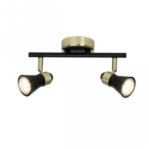 Lampa sufitowa Brilliant JUPP mosiądzczarna reflektorek