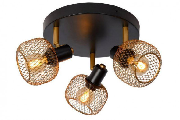 Lampa sufitowa Lucide MAREN złota mosiądzczarna reflektorek