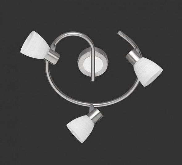 Lampa sufitowa Trio CARICO Przystosowana do zewnętrznego ściemniacza nikiel matbiała reflektorek