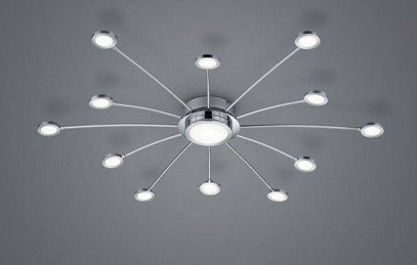 Lampa suftiowa Trio BODRUM Pilot w zestawie Płynna zmiana barwy światła Wbudowany ściemniacz chrom biała nowoczesna Led