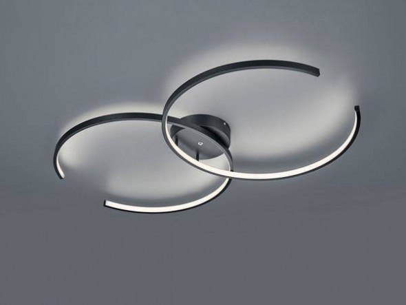 Lampa suftiowa Trio CITIZEN WiZ - sterowana aplikacją pilotem Pilot w zestawie RGBW Regulowana barwa światła Wbudowany ściemniacz czarny mat nowoczesna Led