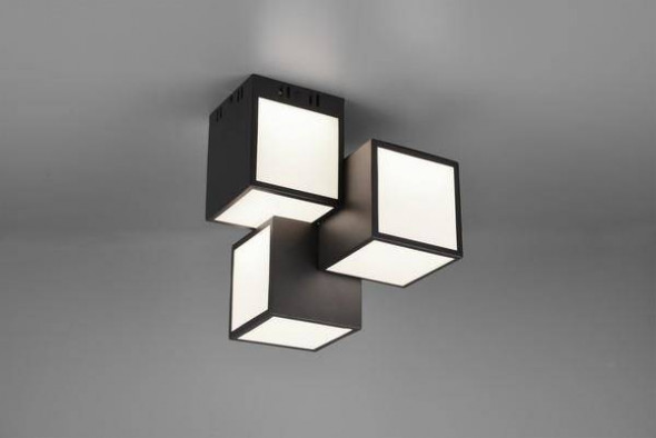 Lampa suftiowa Trio OSCAR WiZ - sterowana aplikacją pilotem Pilot w zestawie RGBW Płynna zmiana barwy światła Wbudowany ściemniacz czarny matbiała nowoczesna Led