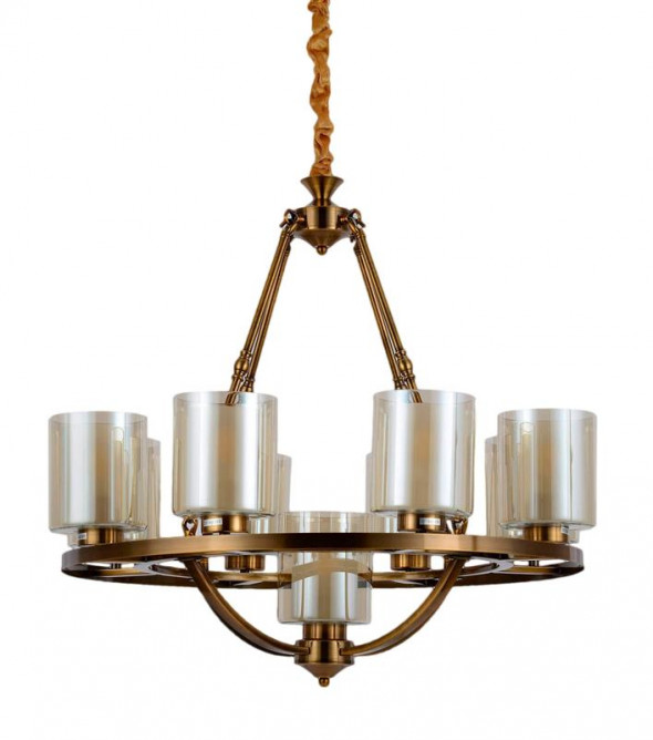 Lumina Deco Santini W9 loftowa mosiężna lampa wisząca