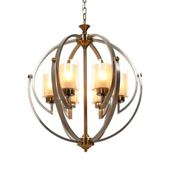 Lumina Deco Bergen W6 lofotwa satynowo-mosiężna lampa wisząca