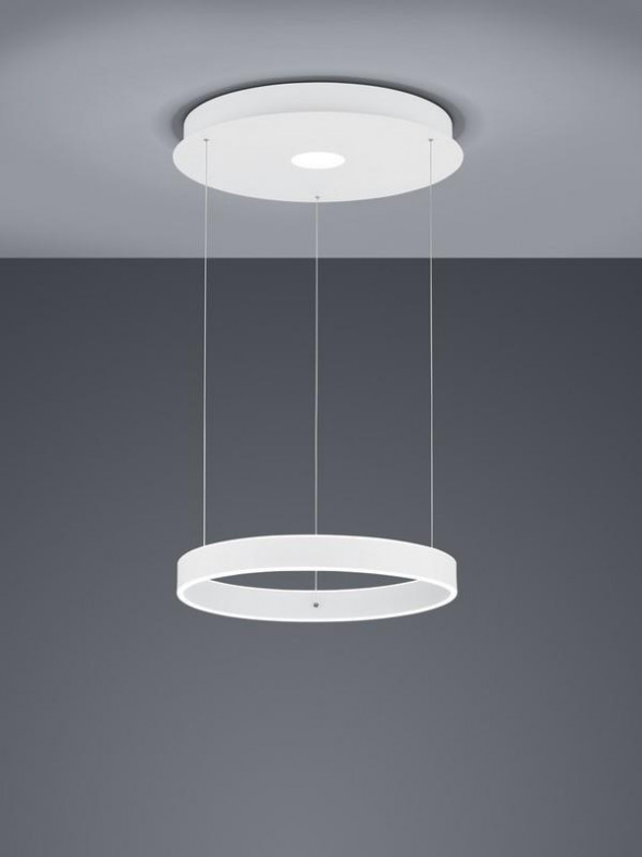 Lampa wisząca Trio LOGAN Ściemnialne za pośrednictwem typowego łącznika ściennego biała nowoczesna Led
