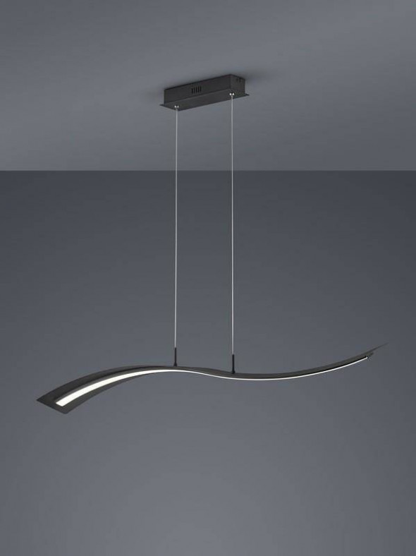 Lampa wisząca Trio SALERNO Ściemnialne za pośrednictwem typowego łącznika ściennego czarna nowoczesna Led
