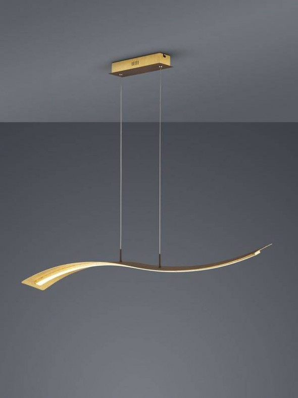 Lampa wisząca Trio SALERNO Ściemnialne za pośrednictwem typowego łącznika ściennego złotabiała nowoczesna Led