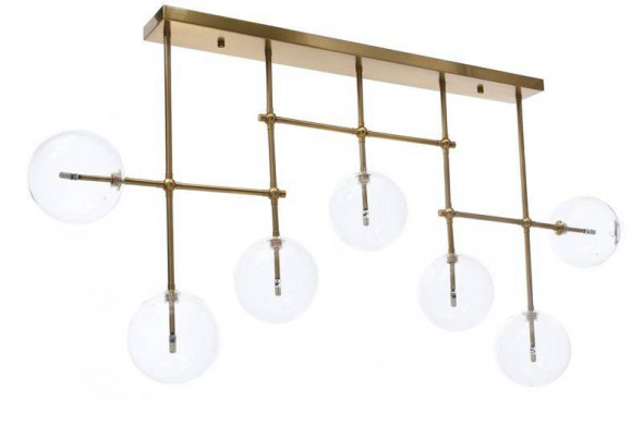 Lumina Deco Bergamo W7 nowoczesna mosiężna lampa sufitowa plafon
