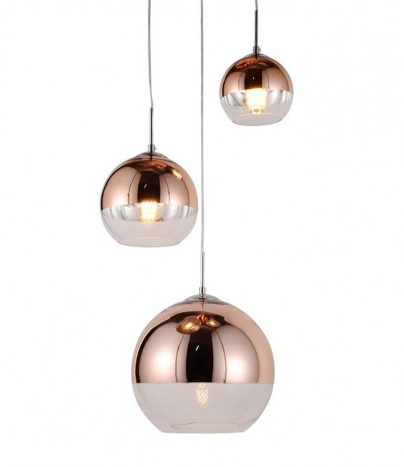 Lumina Deco Veroni Trio różowe złoto nowoczesna lampa wisząca