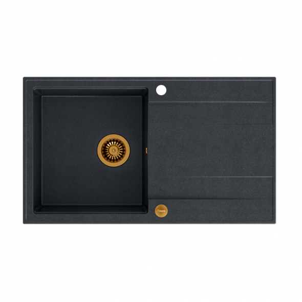 Quadron Evav 111 GraniteQ czarny metalik zlew z meidzianymiodpływami HCQE8650U8_PVDC1
