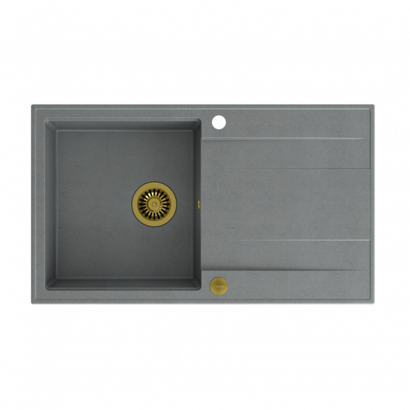 Quadron Evav 111 GraniteQ szary zlew ze złotymi odpływami HCQE8650U5_PVDG1