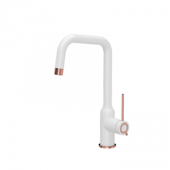 Quadron Natalie Q Line bateria kuchenna biały mat miedziany