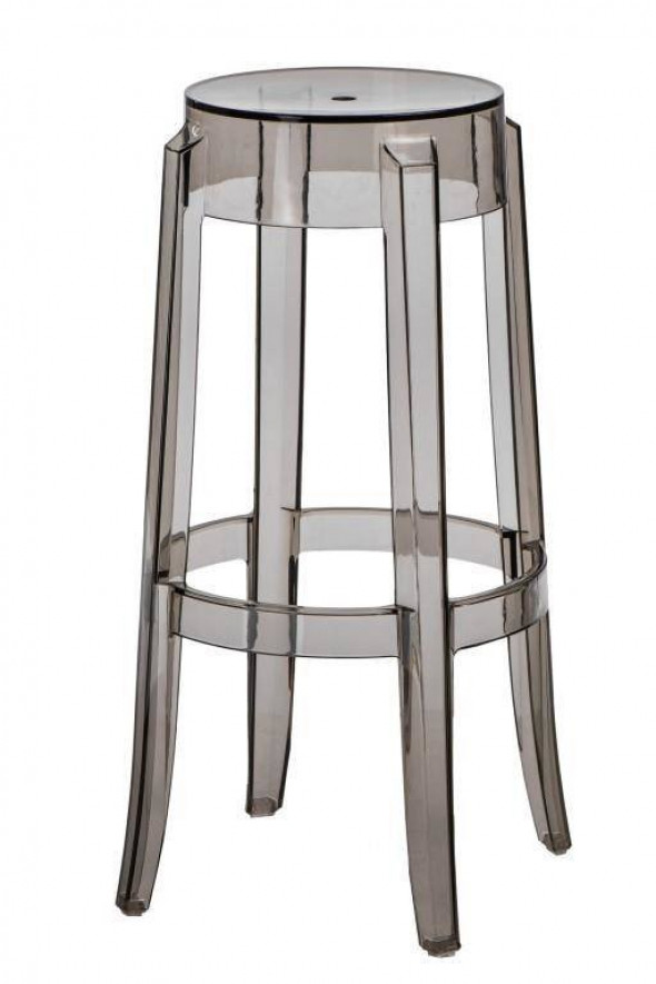 D2.Design Duch 75cm szary transp. stołek barowy