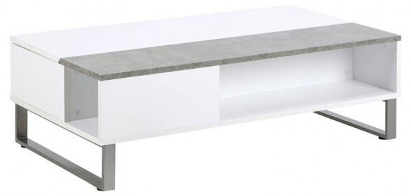 Stolik kawowy Azalea biały betonowe szkł o