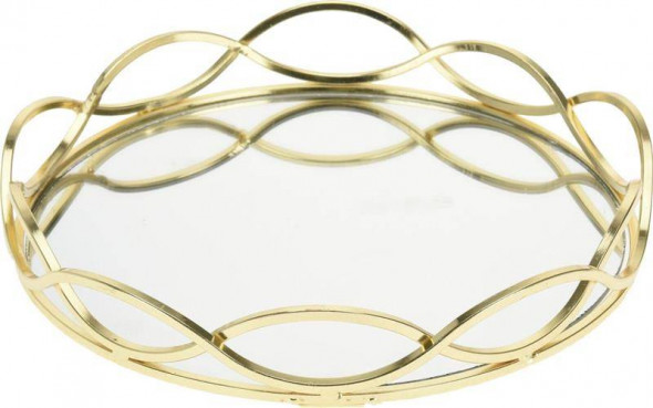 Taca Candy złota okrągła 23cm