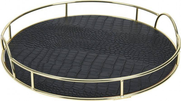 Taca Givre czarna okrągła śr. 30 cm